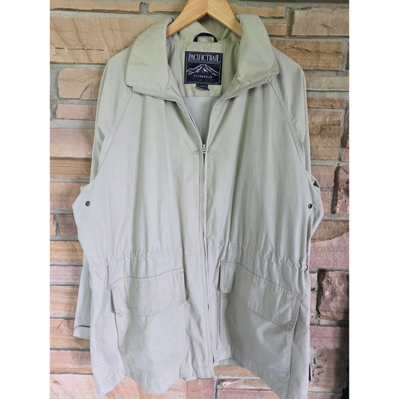 Pacific Trail Jackets & Blazers - Pacific Trail Womens Khaki Tan Full Zip Lightweight Utility Jacket Size L 030210
